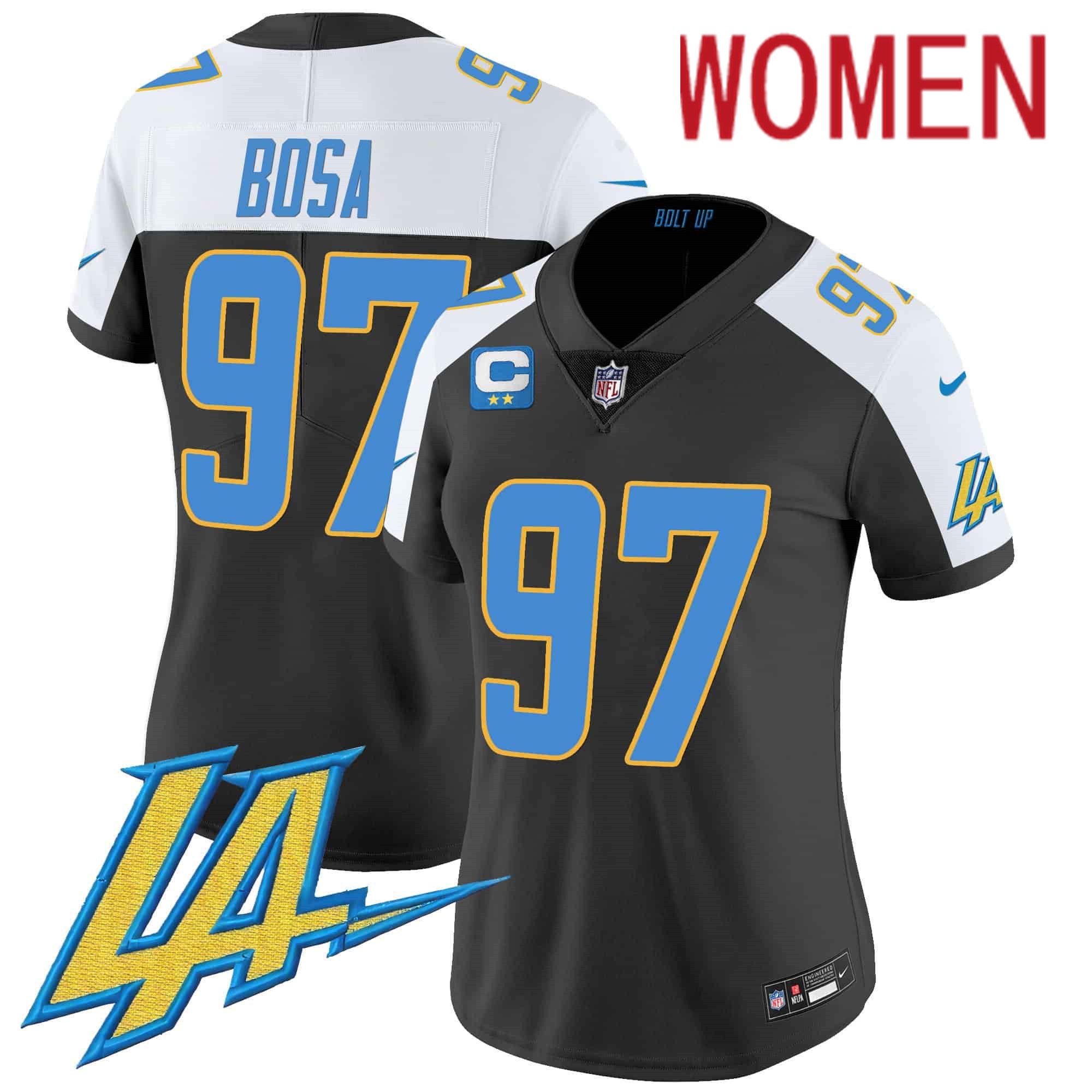Women Los Angeles Chargers #97 Bosa Black 2024 Nike Vapor Limited NFL Jersey->women nfl jersey->Women Jersey